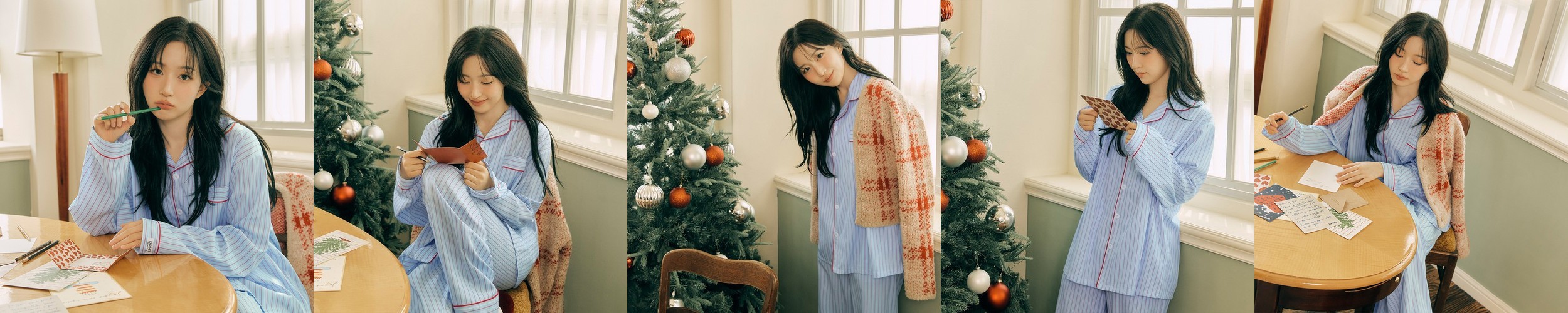 이너리즘 1+1 양털 기모 체크 수면바지