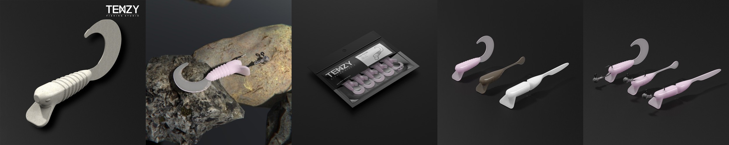 텐지피싱 립 조인트 플로팅 웜 2.8인치 배스웜 쏘가리웜 해랑그린, 7.1cm