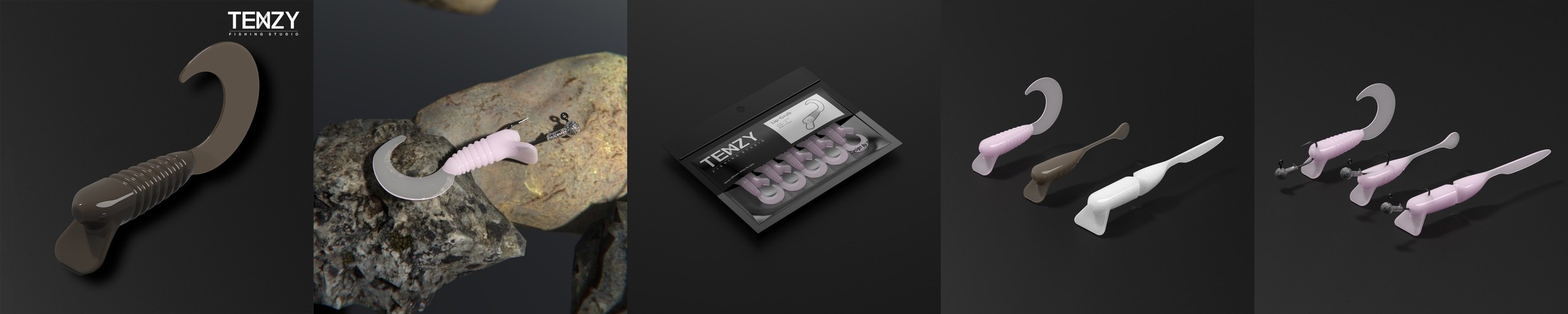텐지피싱 립 조인트 플로팅 웜 2.8인치 배스웜 쏘가리웜 해랑그린, 7.1cm