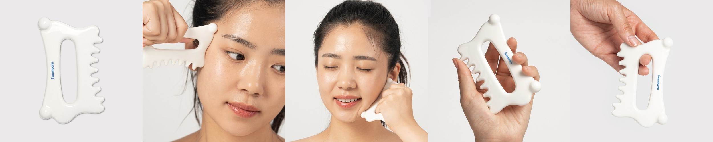 써니콘 세라믹 리프팅 괄사 페이스 바디 림프 마사지 부기 페이셜 도구 1개