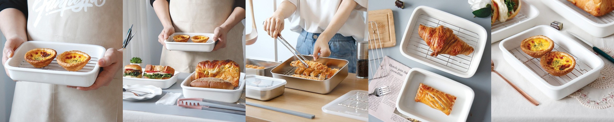 오븐용 그릇 세라믹 밧드 트레이 에어프라이어 그라탕 라자냐 용기 S