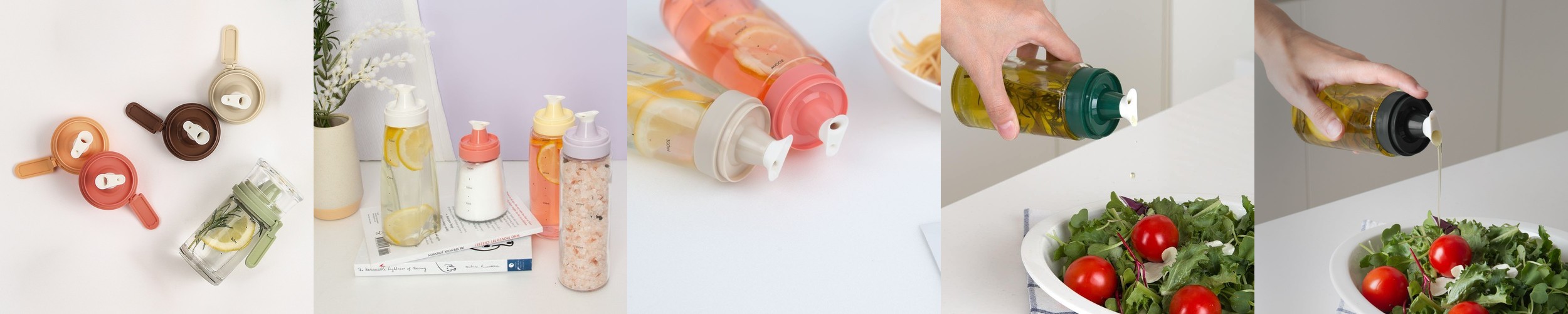 키텐실 밀폐 시노글라스 오일병 멀티 노즐 양념 소스통 참기름병 조미료통 100ml