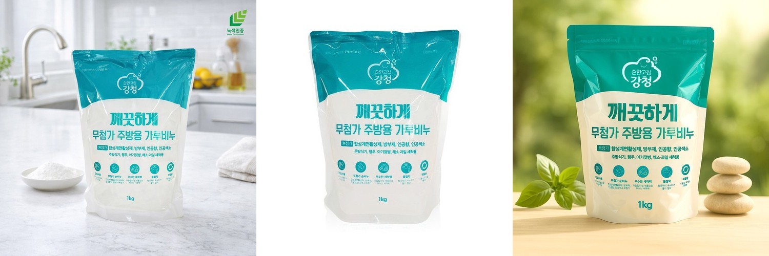 강청 무첨가(계면활성제) 깨끗하게 주방용가루비누1kg 1종세제 순비누