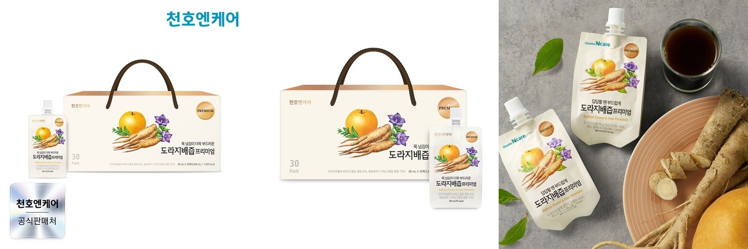 천호엔케어 100% 국산 생 도라지 약도라지 도라지배즙 프리미엄 80ml x 30개입