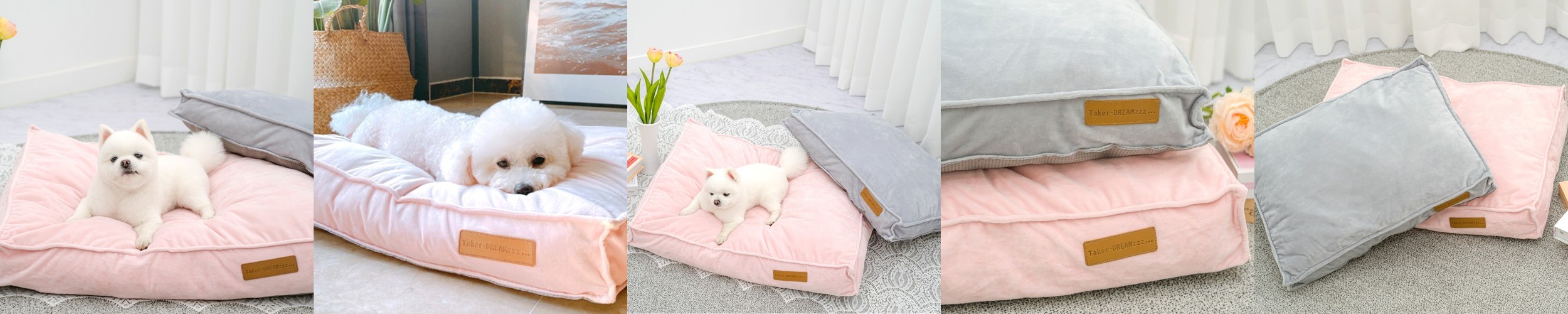 캣튜디오 강아지 방석 고양이 쿠션 커버분리 사각 사계절 방석 M