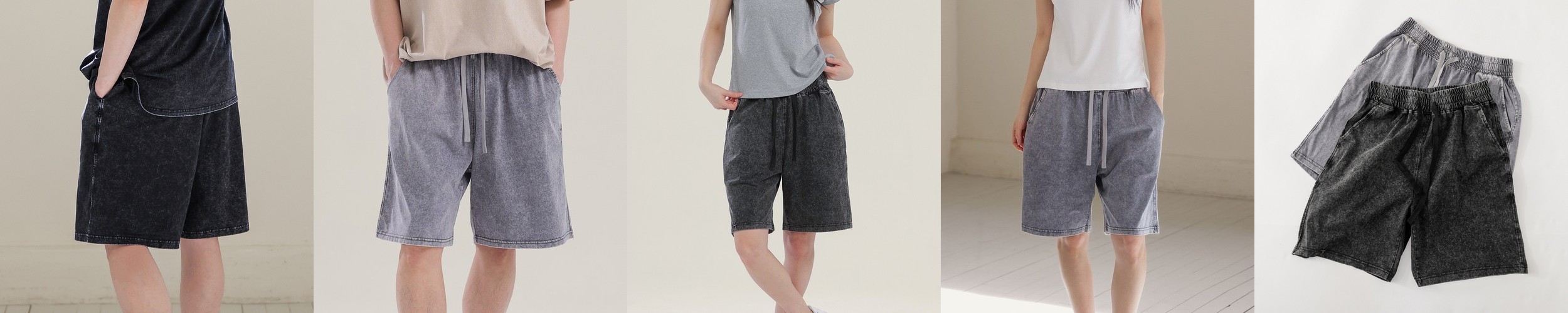 피그먼트 에센셜 반바지 빈티지 워싱 여름 하프팬츠 2XL