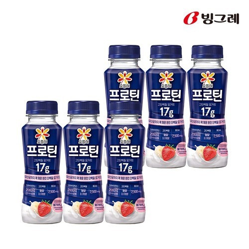 빙그레 요플레 프로틴 드링크 요거트 딸기바나나 6개입