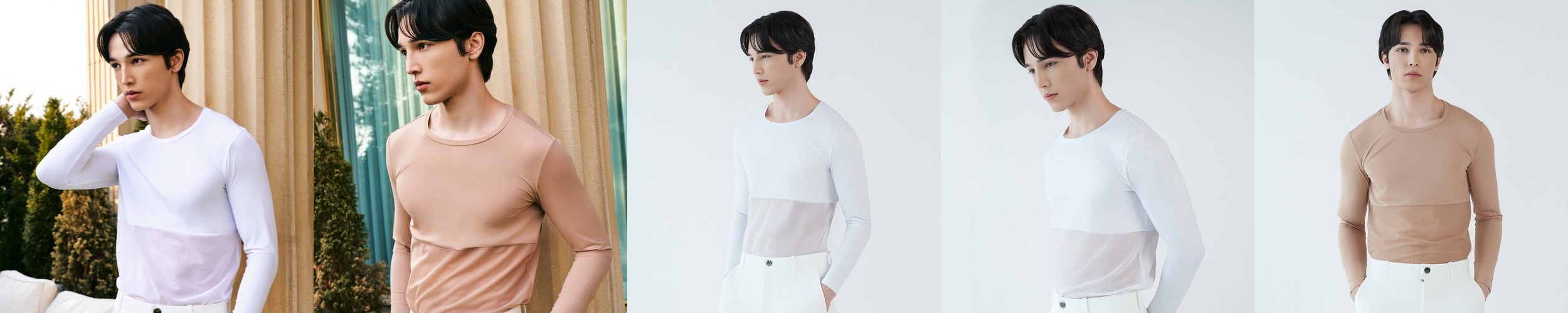 테크스킨 남성 하프메쉬 자외선차단 골프이너웨어 냉감티셔츠 베이스레이어