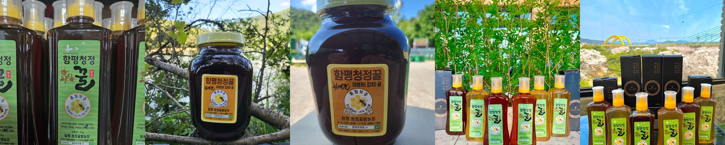 함평청정꿀 자연산 감로꿀 숙성 벌꿀 유리병 2.4kg