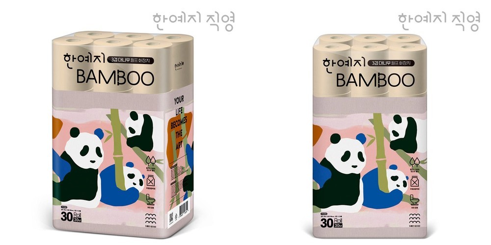 올챌린지 대나무펄프 화장지 3겹 30m 30롤 2팩 집들이 두루마리 휴지 물에잘녹는
