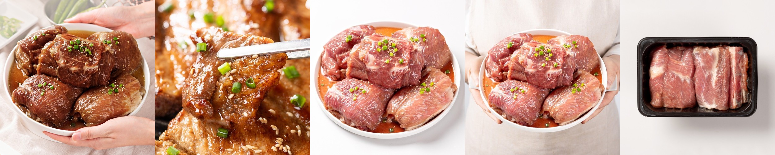 국내산 양념 돼지갈비 500g 한돈 캠핑음식 돼지고기