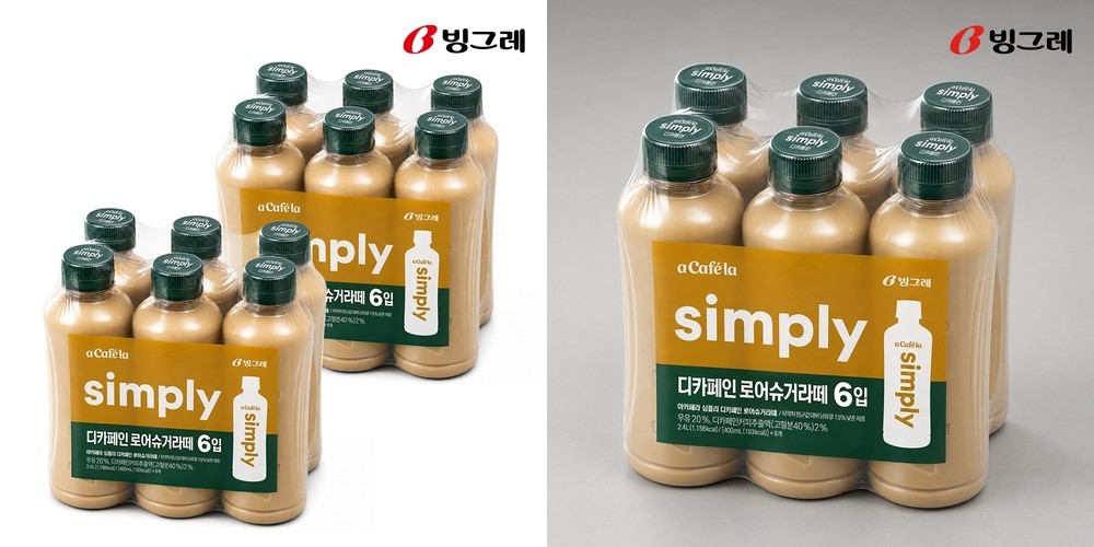 빙그레 아카페라 심플리 로어슈거 디카페인 라떼, 400ml, 12개