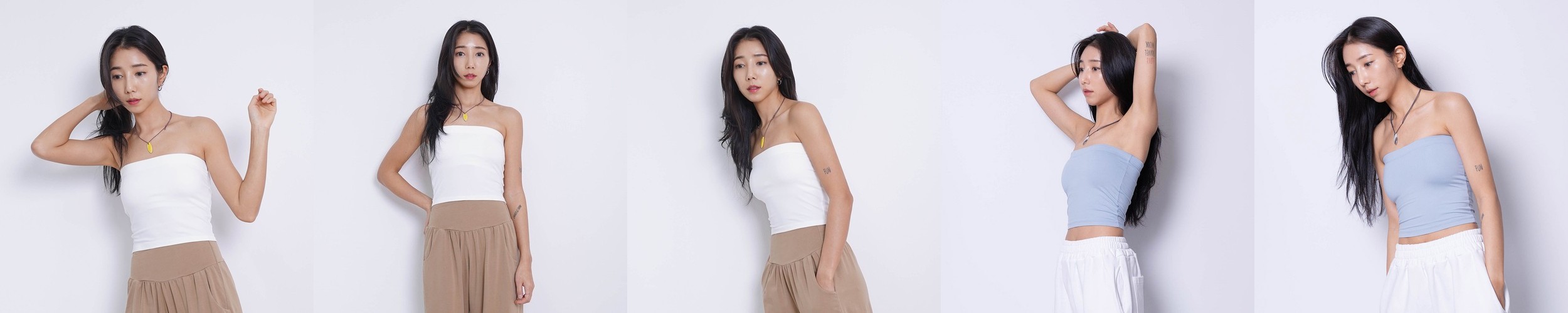 오프숄더 이너 캡내장 크롭탑 튜브탑 5color