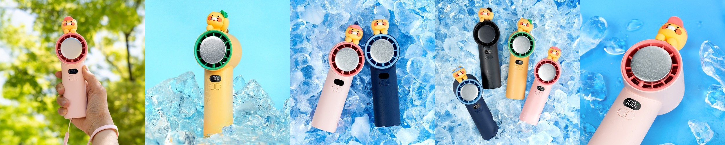 [N배송]카카오프렌즈 춘식이 파워 쿨링 휴대용 핸디 선풍기 핑크 선캡 춘식