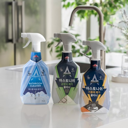 [본사] 아스토니쉬 청소가 쉽다 6종 세트 (만능제로 750ml+배스룸750ml+기름때750ml+키친샤인450g+얼룩제거750ml+숨은때350g)
