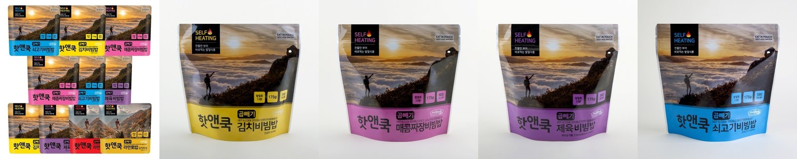 핫앤쿡 라면애밥 4개 랜덤 세트 비화식 발열도시락 전투식량 등산도시락 캠핑 간편식