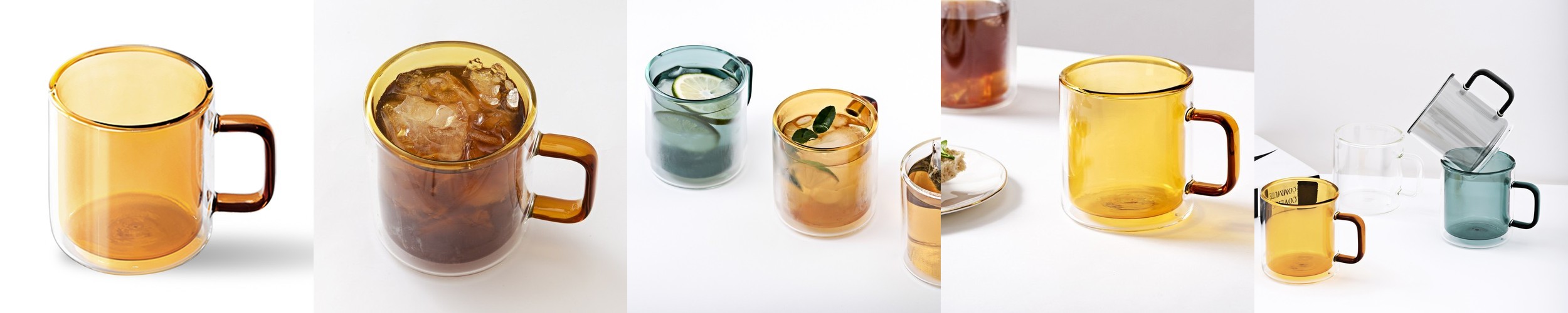 피른 키데 글라스 더블월 이중 내열 카페 커피 잔 유리컵 420ml, 1개, 에메랄드 그린