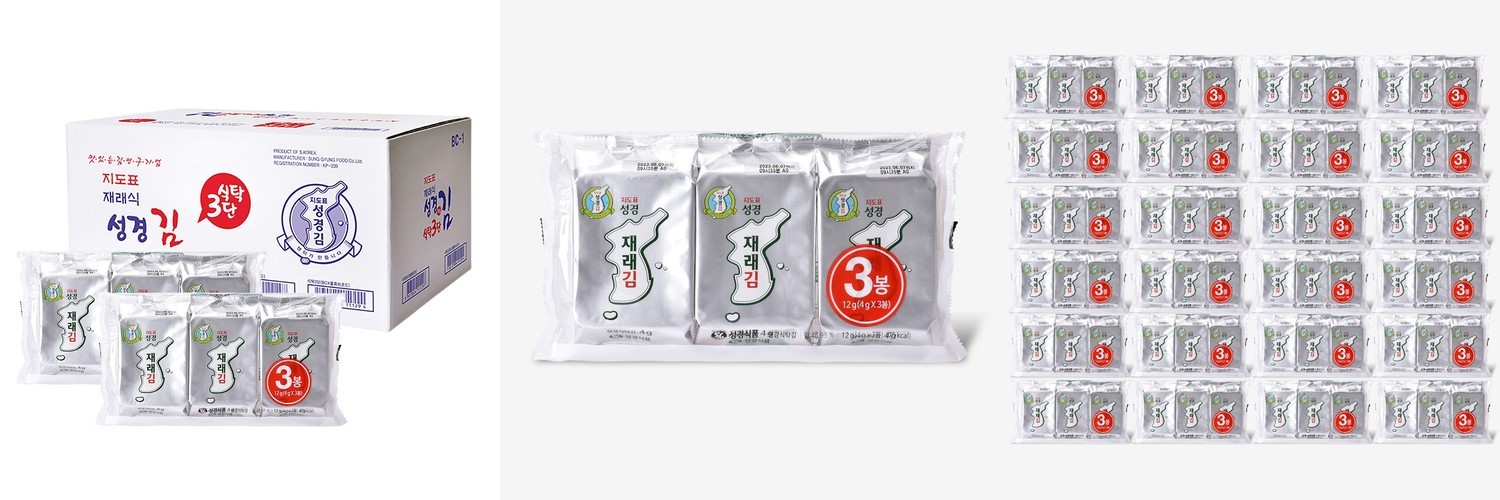 지도표 성경김 재래 식탁김 조미 도시락 맛있는 김 3봉 24개