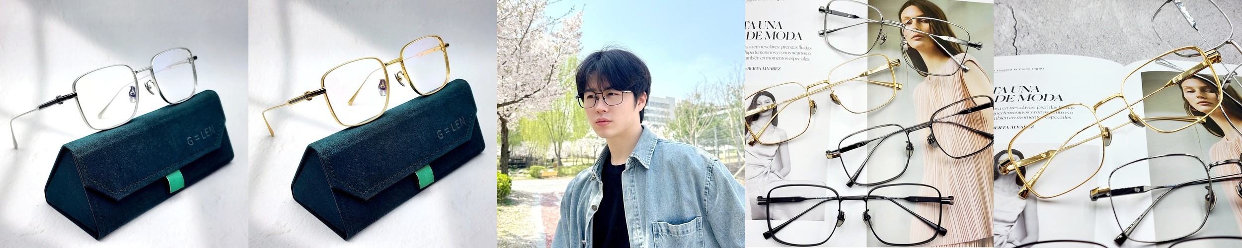 긱시크 가벼운 빅사이즈 사각 풀 티타늄안경테 명품 남자 여자 금테 블루라이트차단 안경