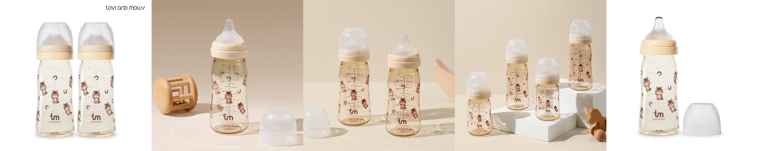 닥터브라운 오피셜 / 유리 데코 젖병 내로우넥 250ml 4개, 2단계꼭지,치발기 옵션선물