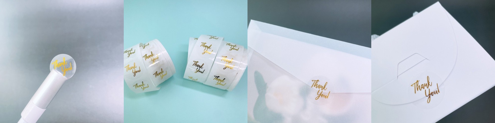 땡큐 투명 스티커 원형 포장 봉인 실링 롤 스티커