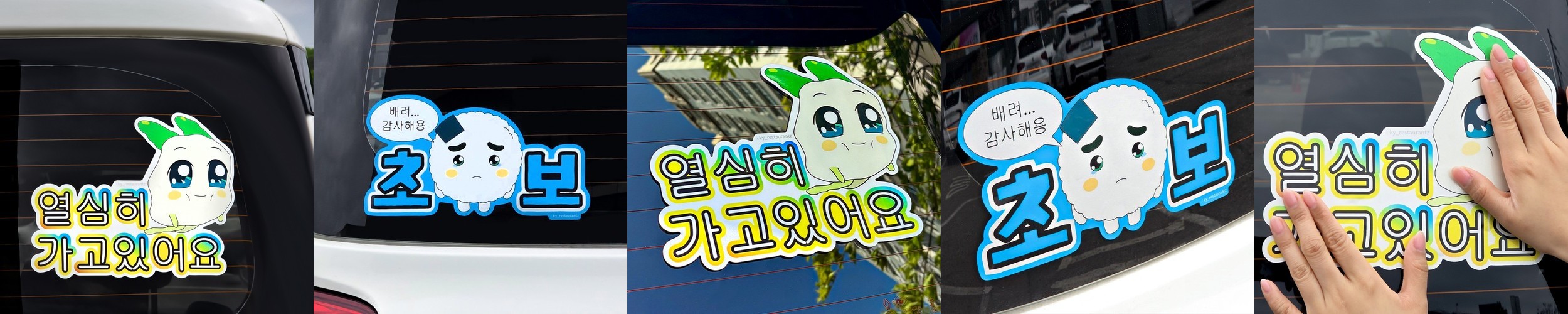 벨르아망 쿵야 초보운전 스티커 차량용 자동차 초보 운전자 새차 선물 양파쿵야