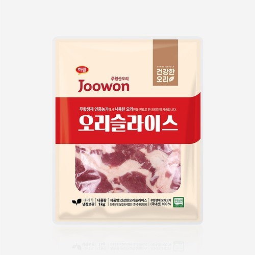 하림 주원산오리 무항생제 건강한 오리 슬라이스 1kg (냉장)