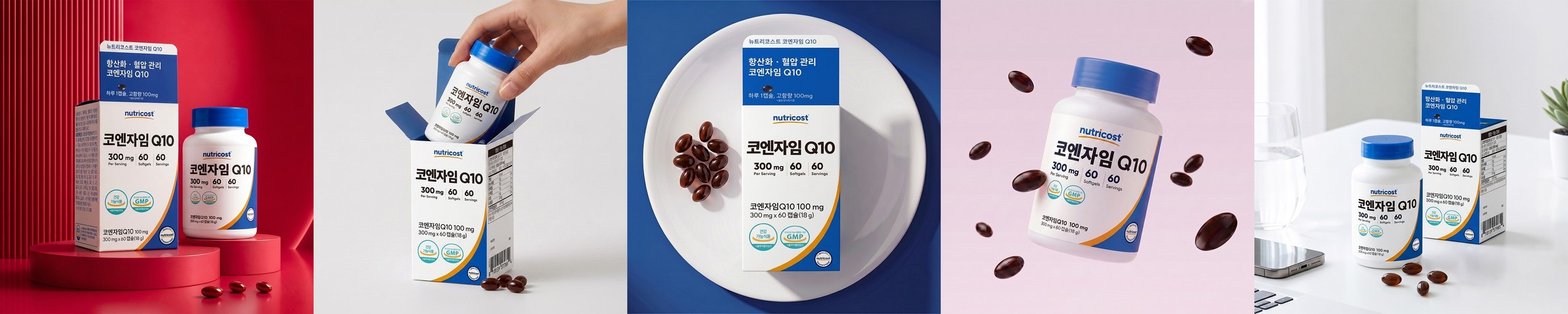 뉴트리코스트 코큐텐 Coq10 코엔자임Q10(100MG) 소프트젤 60정, 1개