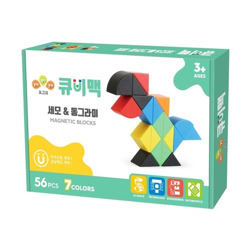 큐비맥 타일즈 자석블럭 어린이 장난감 유아 교구 116피스, 동물왕국 세트