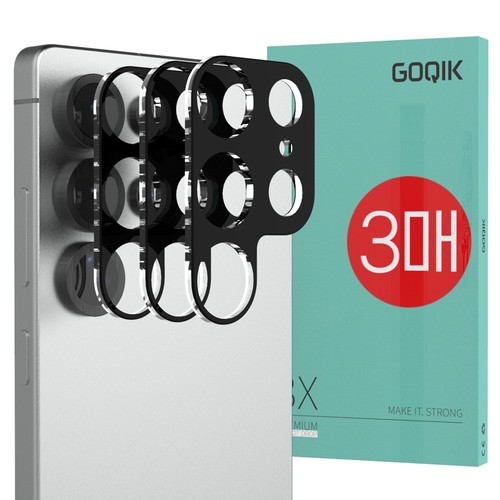 블랙코팅 카메라 렌즈 보호 풀커버 빛번짐 강화유리 필름 갤럭시S25 울트라, 3매입