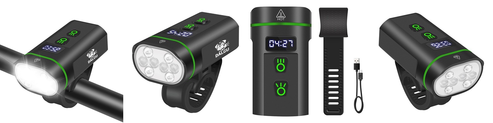 달구 LED 자전거 충전식 C타입 USB 전기 써치 라이트 후레쉬 야간라이딩 전조등