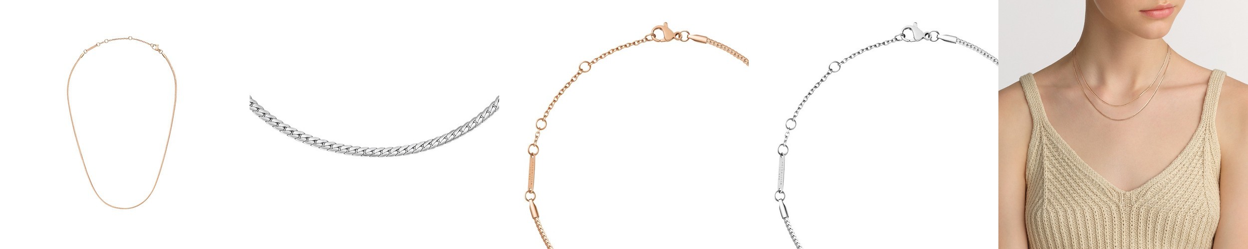 다니엘 웰링턴 FLAT CHAIN NECKLACE 2컬러 플랫체인목걸이 여자목걸이