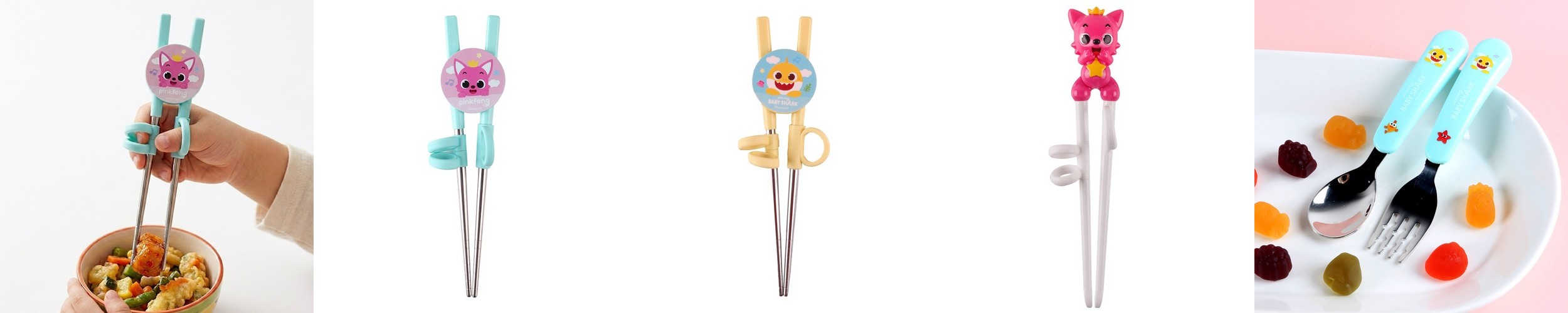 핑크퐁 유아 젓가락 아기 젓가락 교정젓가락 왼손 연습용 1단계 2단계 3단계