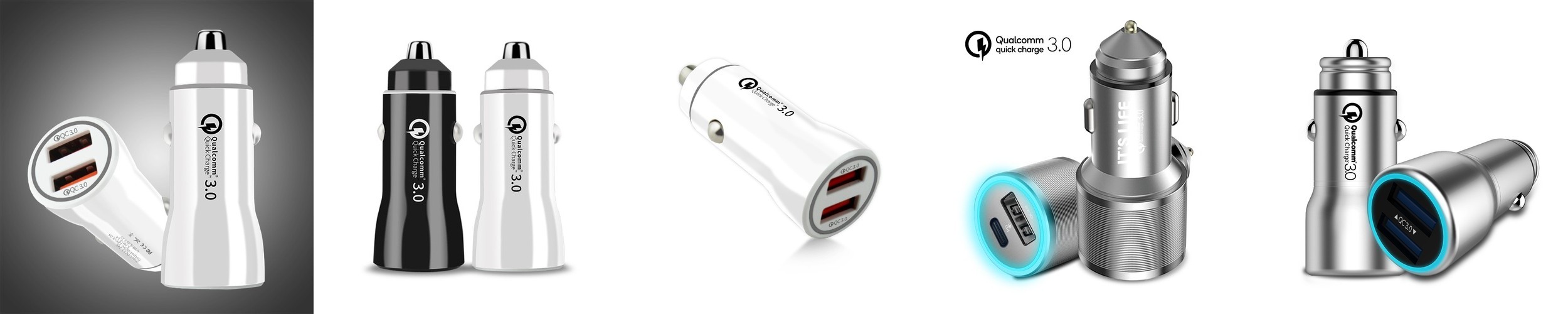 (카이져CR5) 퀄컴 퀵차지 3.0 USB PD 미니 차량용 고속 충전기