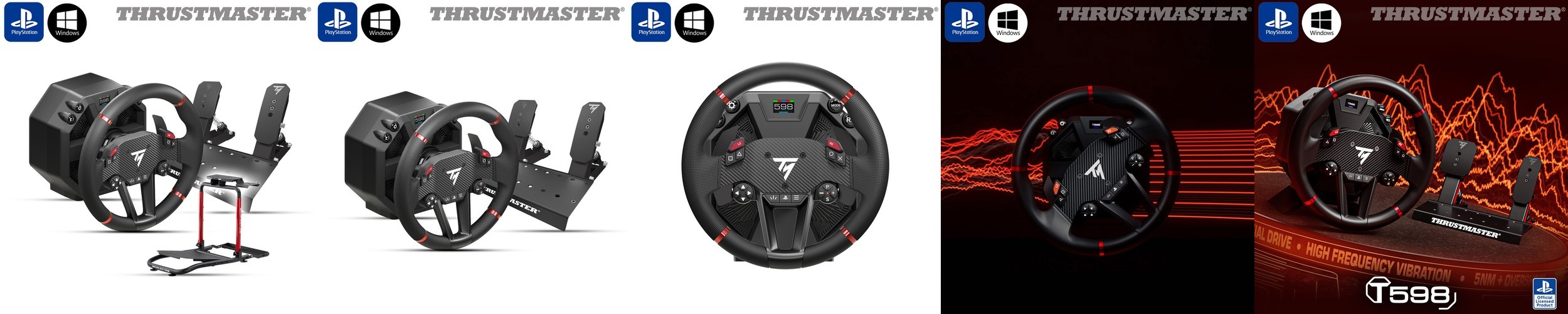 트러스트마스터 T98 Ferrari 296 GTB 레이싱휠(PS5,PS4,PC) 핸들 패달 운전 게임 장비