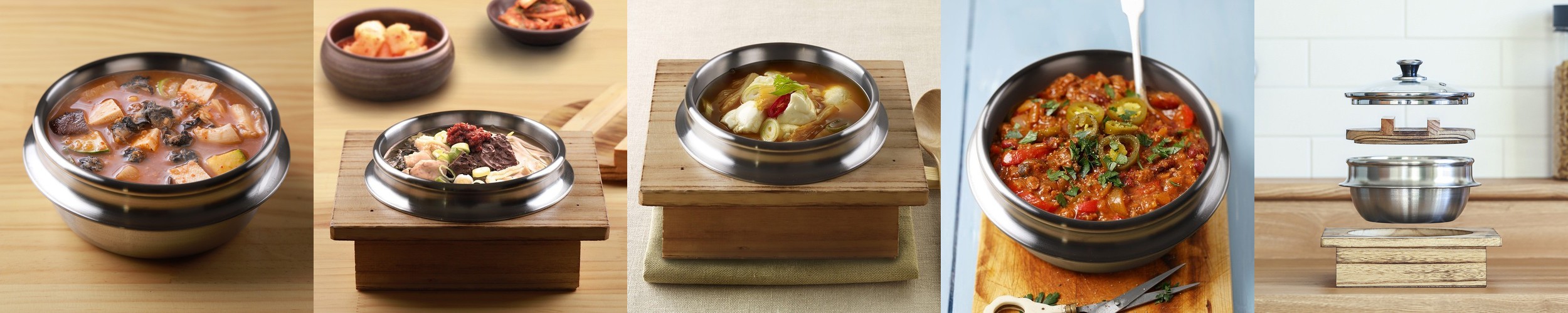 AMT 샤프 인덕션 통5중 스텐냄비 316Ti 주방 양손냄비 멀티쿠커 22cm