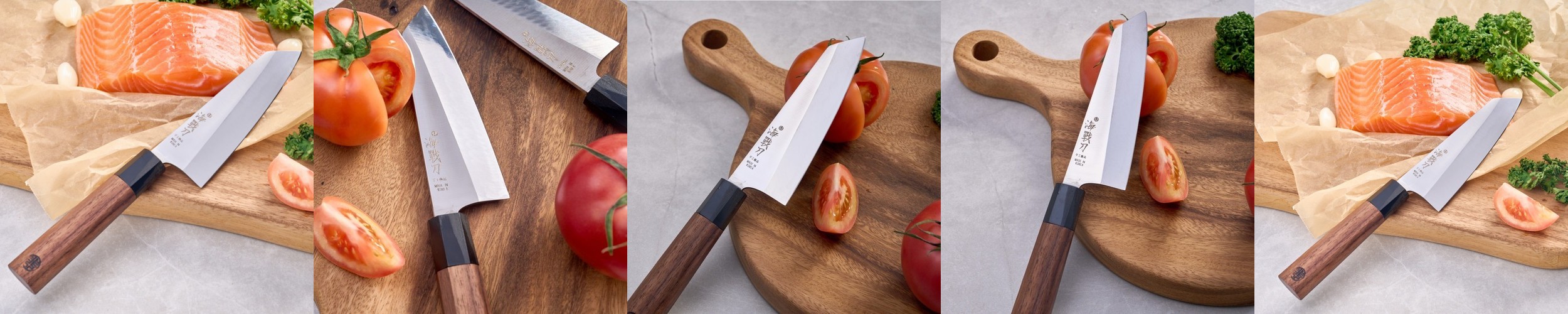 칼명인 조상진 해전도 팔각 사시미칼 210mm + 자석 나무 칼집 세트 레이져 각인 무료