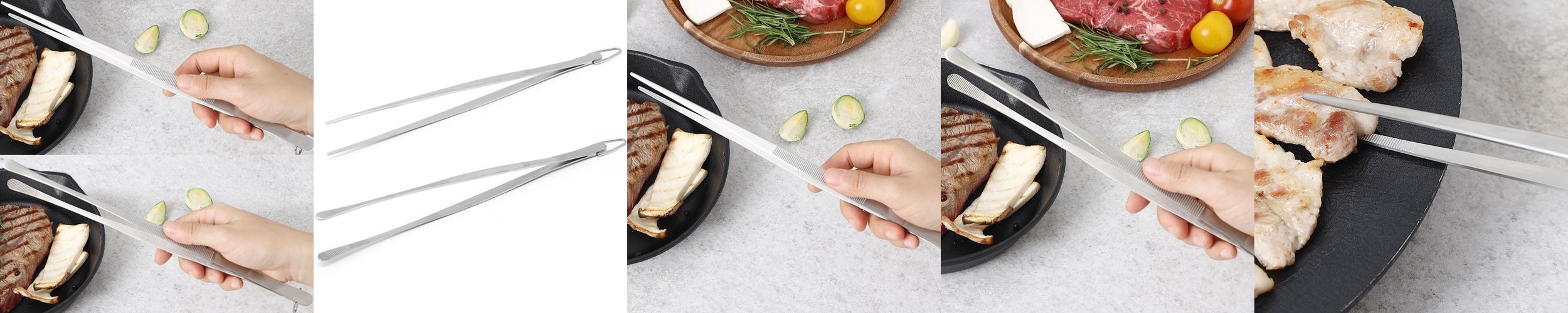 UH 스텐 고기 집게 20cm 웨이브 요리 핀셋 캠핑