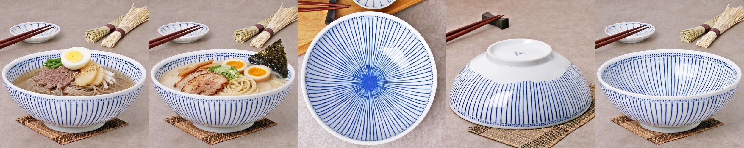 일본 도자기 면기 라멘 우동기 덮밥 라면 비빔밥 냉면 그릇 1개, 21.5cm, 도트토쿠사 대