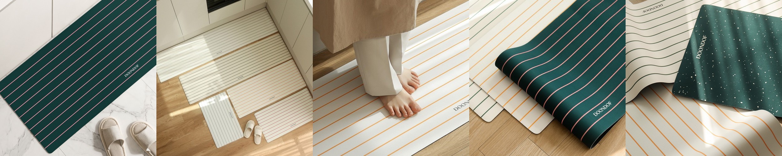 하루의공간 설렘 주방 매트 규조토 발매트 빨아쓰는 욕실 현관 베란다 블루, 45x120cm