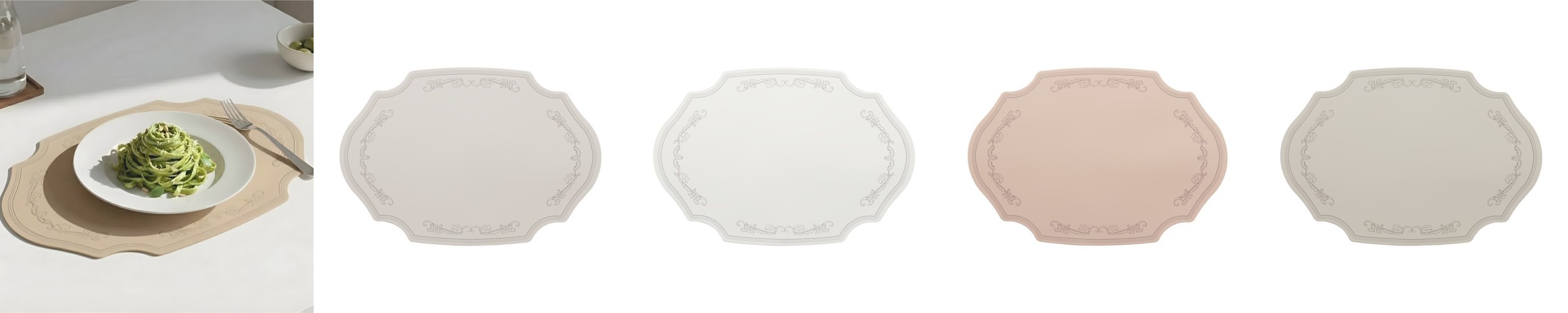 모리스벤암펠 PVC 식탁매트 테이블매트 방수 골드브라운, 43x20cm