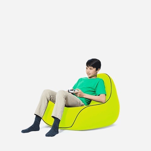 폴리몰리 802A 1인용 콤팩트 빈백 소파 쿠션 의자, 로얄그린 (메시속커버,선택안함)