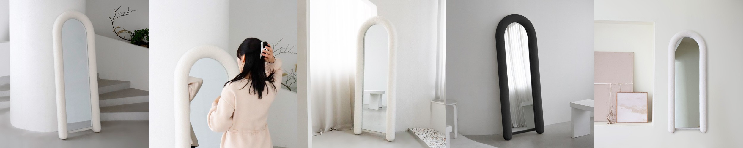 스칸디무드 스텔라 아치형 전신거울 골드, 400x1800mm
