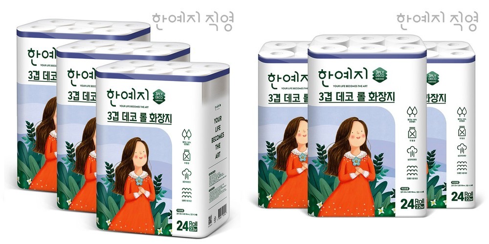한예지 3겹 데코 22m, 24롤, 2팩