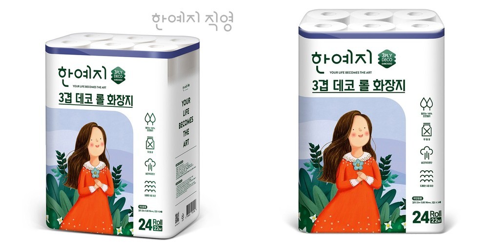 한예지 3겹 데코 22m, 24롤, 2팩