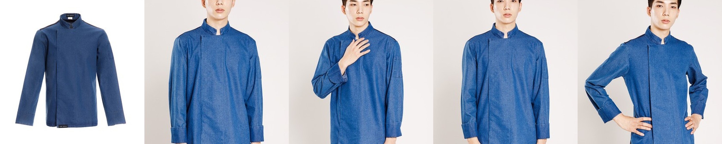 셰프브루노 셔츠형 지퍼 칠부 조리복 제과제빵 일식 조리사복 쉐프복 주방유니폼