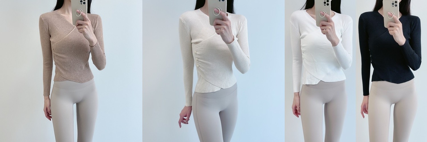 로라벨 프릴셔링 필라테스복 여성 요가복 필라테스 요가 상의 티셔츠 옷 커버업 크롭 복장
