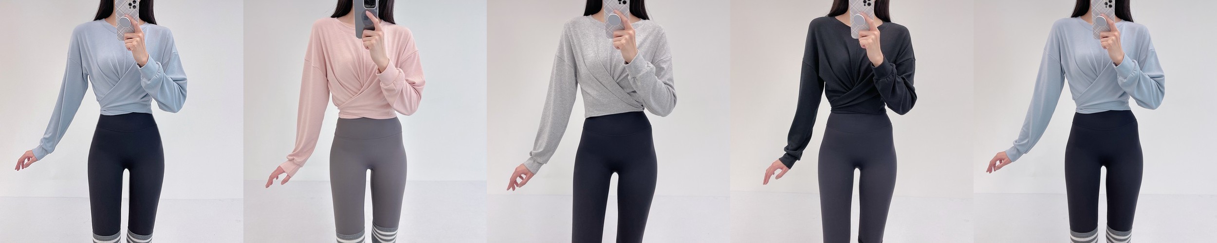로라벨 프릴셔링 필라테스복 여성 요가복 필라테스 요가 상의 티셔츠 옷 커버업 크롭 복장