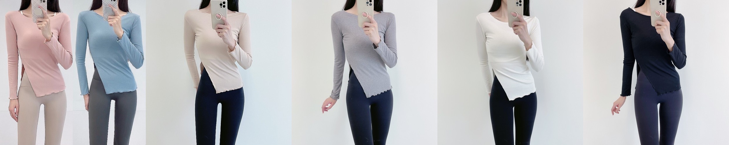 로라벨 프릴셔링 필라테스복 여성 요가복 필라테스 요가 상의 티셔츠 옷 커버업 크롭 복장