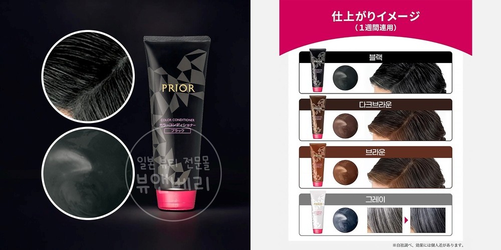 시세이도 프리올 컨디셔너 트리트먼트 컬러 린스 블랙, 230g, 1개